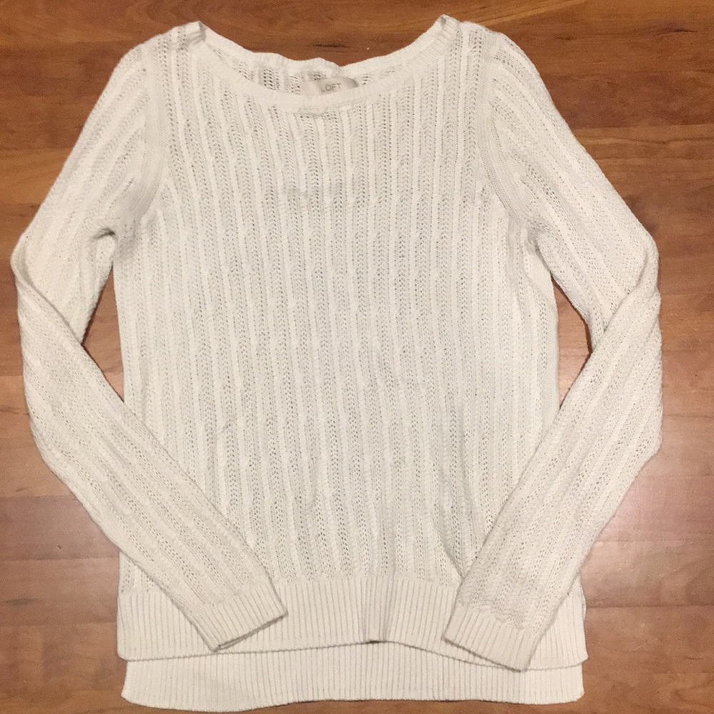 White knit sweater!